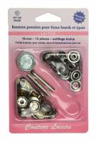 BOUTONS PRESSIONS 15MM + OUTILLAGE ARGENT H405S.N