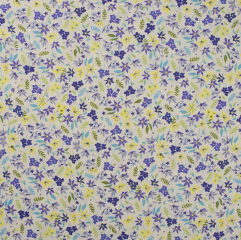 tissu coton digital flowers lilac k61007-043