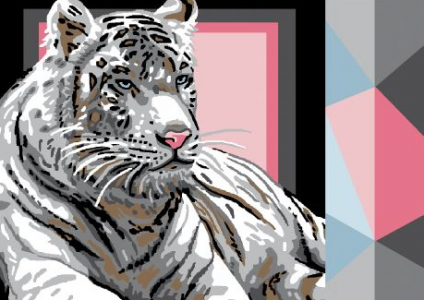 canevas 32x50 tigre blanc