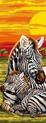 canevas 30x65 les zebres