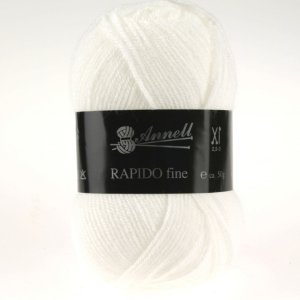 Fil à Tricoter Annell Rapido Fine 100% Acrylique 50g 215m - 8243 blanc