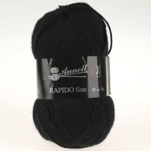 Fil à Tricoter Annell Rapido Fine 100% Acrylique 50g 215m - 8259 noir