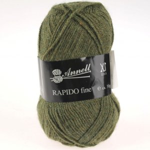 Fil à Tricoter Annell Rapido Fine 100% Acrylique 50g 215m - 8349 kaki foncé