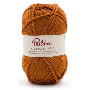 Pelote Phildar Phil Imaginaire 3.5 - 50g, 125m, 50% Laine, Aiguille 3.5 - ambre