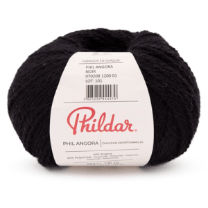 phil angora  60% polyamide - 40% angora  50 g 200m - angora noir