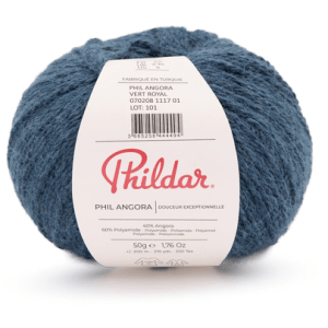 phil angora  60% polyamide - 40% angora  50 g 200m - angora vert royal