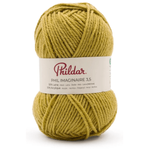 Pelote Phildar Phil Imaginaire 3.5 - 50g, 125m, 50% Laine, Aiguille 3.5 - anis