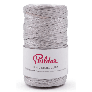 Phil Phildar Similicuir 100g 100% Polyester Aiguilles 5 13 Mailles x 12 Rangs - argent