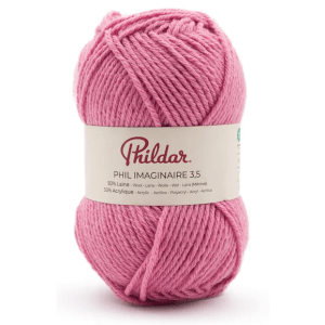 Pelote Phildar Phil Imaginaire 3.5 - 50g, 125m, 50% Laine, Aiguille 3.5 - azalée