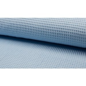 Tissu Coton Nid d'Abeille Creanous 145 cm 250 g/m² Vendu par 50 cm -  Tissu coton nid d'abeille 002 BLEU CIEL  