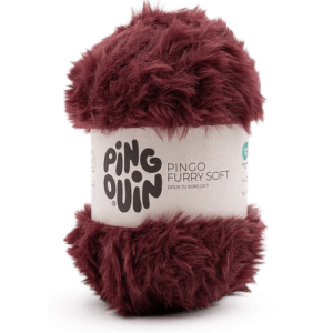 Fil Pingouin Pingo Furry Soft 100g 100% Polyester Aiguille 8 - bordeaux