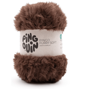 Fil Pingouin Pingo Furry Soft 100g 100% Polyester Aiguille 8 - chocolat