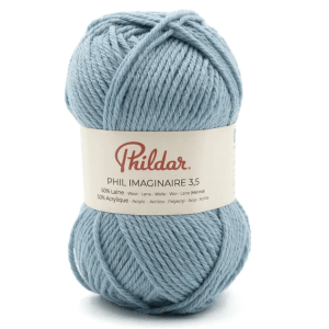 Pelote Phildar Phil Imaginaire 3.5 - 50g, 125m, 50% Laine, Aiguille 3.5 - denim bleached