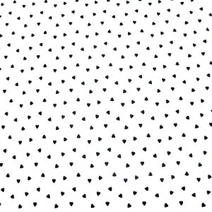 Tissu Coton Coeur  Creanous 100% coton largeur 140 cm 110 g/m² vendu par 50 cm - coeur noir