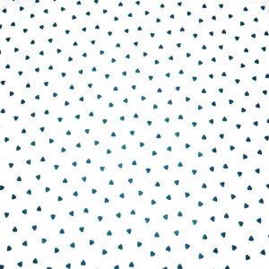 Tissu Coton Coeur  Creanous 100% coton largeur 140 cm 110 g/m² vendu par 50 cm - coeur canard