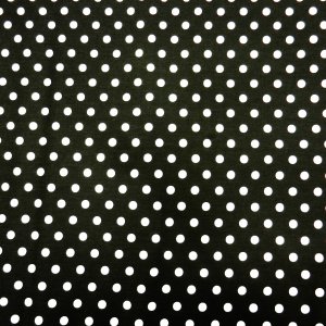Tissu Coton pois Creanous 100% coton largeur 140 cm 110 g/m² vendu par 50 cm - tissu pois noir
