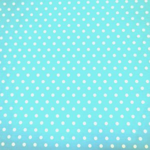 Tissu Coton pois Creanous 100% coton largeur 140 cm 110 g/m² vendu par 50 cm - tissu pois turquoise