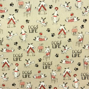 Tissu Aspect Lin Creanous 80 % Coton 20 % Polyester 140 cm 200 g/m² - tissu aspect lin dogs life