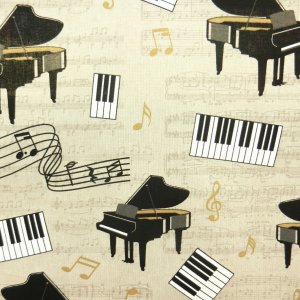 Tissu Aspect Lin Creanous 80 % Coton 20 % Polyester 140 cm 200 g/m² - tissu aspect lin  piano