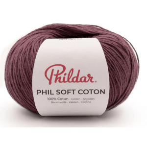 Fil Phildar Soft Cotton 50g 100% Coton Aiguille 3 - lie de vin