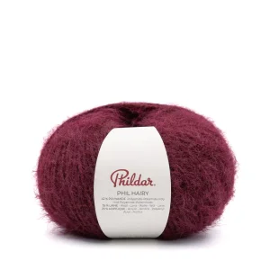 Fil à tricoter Phildar Phil Hairy 100 g, 190 m - lie de vin