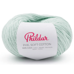 Fil Phildar Soft Cotton 50g 100% Coton Aiguille 3 - menthol