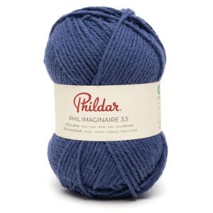 Pelote Phildar Phil Imaginaire 3.5 - 50g, 125m, 50% Laine, Aiguille 3.5 - naval