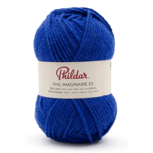 Pelote Phildar Phil Imaginaire 3.5 - 50g, 125m, 50% Laine, Aiguille 3.5 - outremer