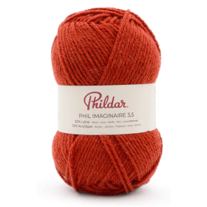 Pelote Phildar Phil Imaginaire 3.5 - 50g, 125m, 50% Laine, Aiguille 3.5 - potiron