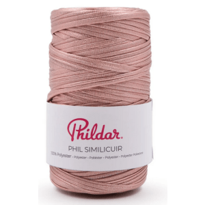 Phil Phildar Similicuir 100g 100% Polyester Aiguilles 5 13 Mailles x 12 Rangs - rose gold