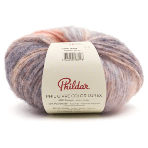 Fil Phildar Givre Color Lurex 50g 48% Alpaga 45% Polyamide - sorbet denim