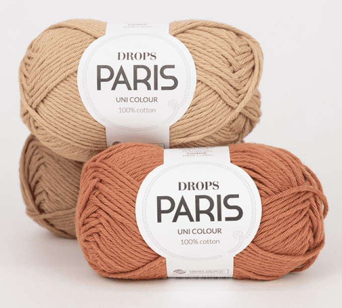 Fil à Tricoter Drops Design Paris 100% Coton 50g 75m Aiguille 5