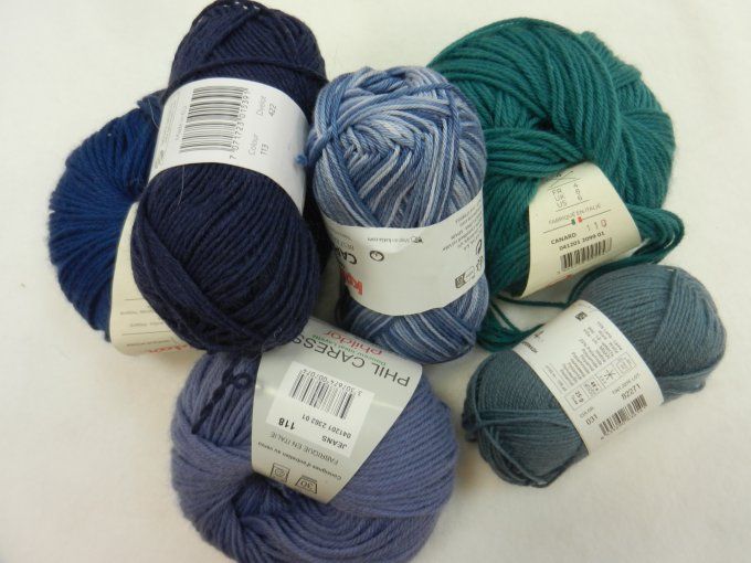 lot 251 : 6 mix bleu