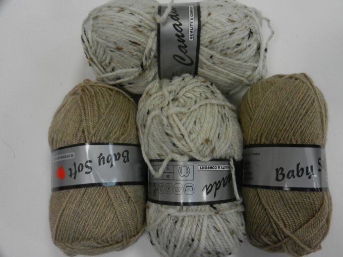 n° 14 4 pelotes beige