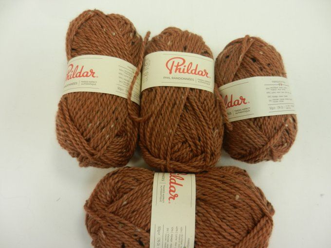 n°48 lot 4 pelotes randonnées phildar noisette