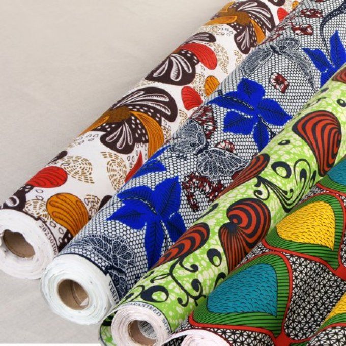 Tissu Wax Imprimé Double Face Creanous 116 cm 100% Polyester vendu par 50 cm